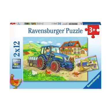 Puzzle educativo 2x12 pezzi - Cantiere e universo della fattoria per bambini