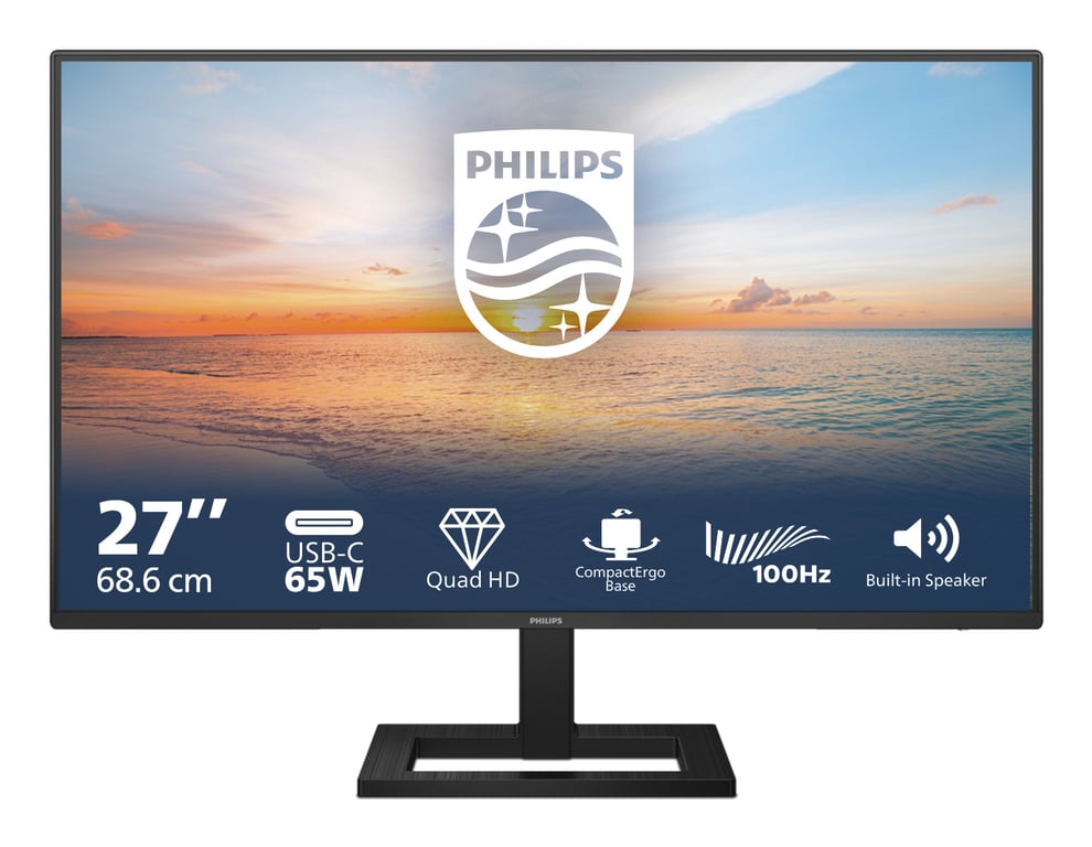 Philips 27E1N1600AE Moniteur QHD 27 Pouces Haut Parleur réglable en Hauteur 2560x1440 100Hz HDMI 1.4 USB C PD Hub USB - vue 6