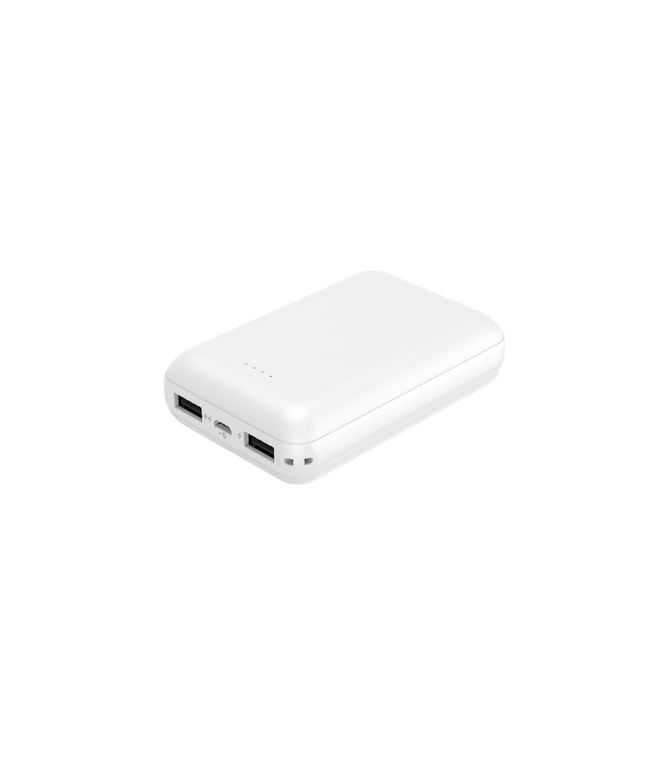 Mini Batterie externe 10 000mAh USB-A et USB-C Blanc