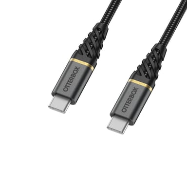 OtterBox Premium Cable USB C-C 1M USB-PD, noir
