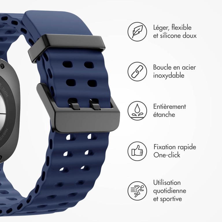 imoshion Bracelet Ocean en silicone pour Samsung Galaxy Watch Ultra (2024/2025) - Midnight Blue - Neuf