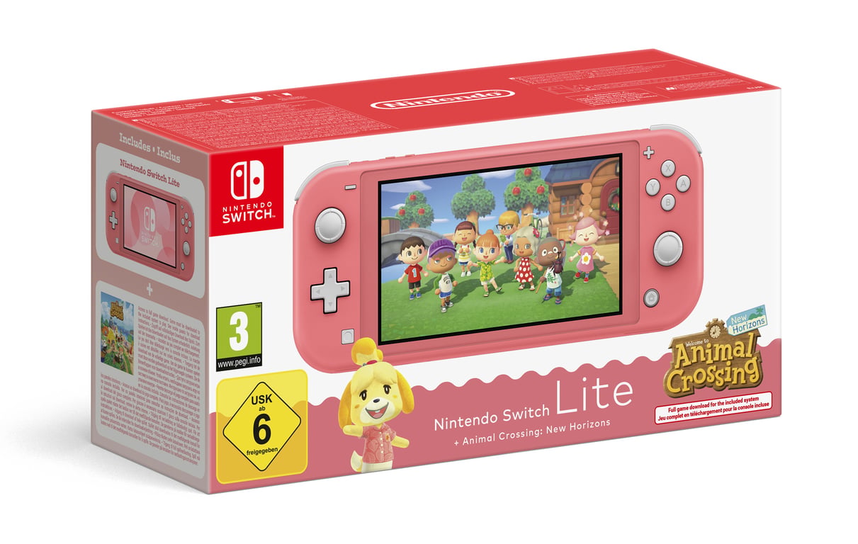 Nintendo Switch Lite Animal Crossing console de jeux portables 14 cm (5.5 ) 32 Go Écran tactile Wifi Corail - Bon état
