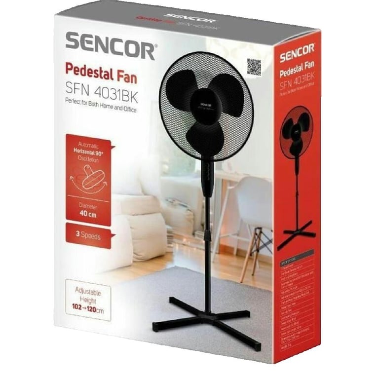 Ventilateur Sur Pied Sencor SFN 4031BK – 40 cm, 3 Vitesses, Oscillation 90° - vue 4