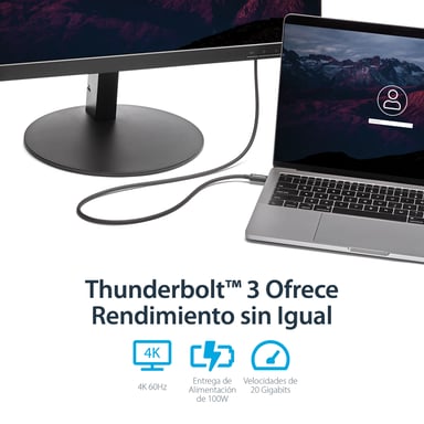 StarTech.com Cavo USB-C Thunderbolt 3 (20 Gb/s) da 1 m - Compatibile con Thunderbolt, USB e DisplayPort - M/M
