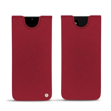 Pochette cuir Samsung Galaxy Note20 Ultra - Pochette - Rouge - Cuir saffiano