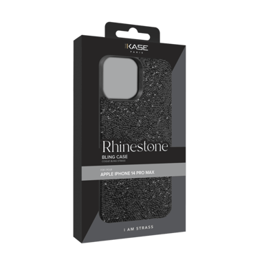 Custodia Bling Strass per Apple iPhone 14 Pro Max, nero notte