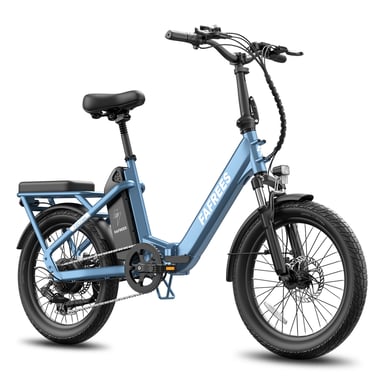Vélo électrique urbain FAFREES F20 Flex avec batterie 36 V 20 Ah / 100 km d'autonomie, capteur de couple - bleu