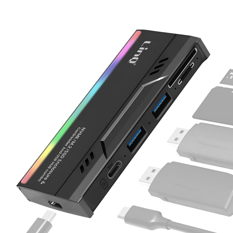 Hub USB avec Lecteur Disque Dur SSD + 2 USB + Lecteur carte TF / SD Neuf