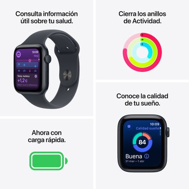 Apple Watch SE 3 GPS 40mm Boitier en Aluminium Minuit avec Bracelet Sport Minuit- S/M