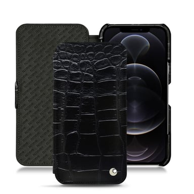 Housse cuir Apple iPhone 12 Pro Max - Rabat horizontal - Noir - Cuirs spéciaux