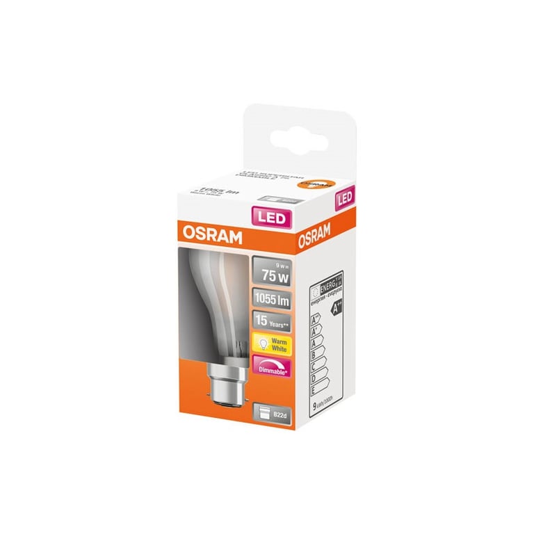 OSRAM LED std verre dépoli variable b22 1055lm chaud - vue 2