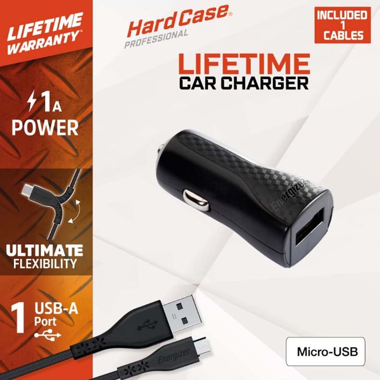 ENERGIZER Chargeur Allume Cigare USB A HardCase avec Câble Micro USB - vue 4