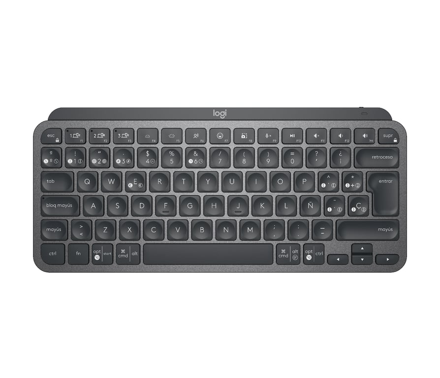 Logitech MX Keys Mini clavier Bureau RF sans fil + Bluetooth QWERTY Espagnole Graphite - Neuf