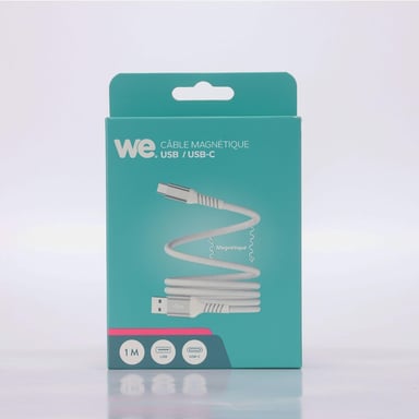 Cable magnético USB-C/USB-C, USB2,0 - 20V/3A/60W, 1m blanco