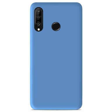 Coque silicone unie compatible Mat Bleu Huawei P30 Lite