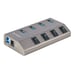 StarTech.com Hub USB-C Autoalimentado de 4 puertos con Interruptores Individuales - Concentrador USB 3.0 a 5 Gbps con Fuente de Alimentación - Ladrón