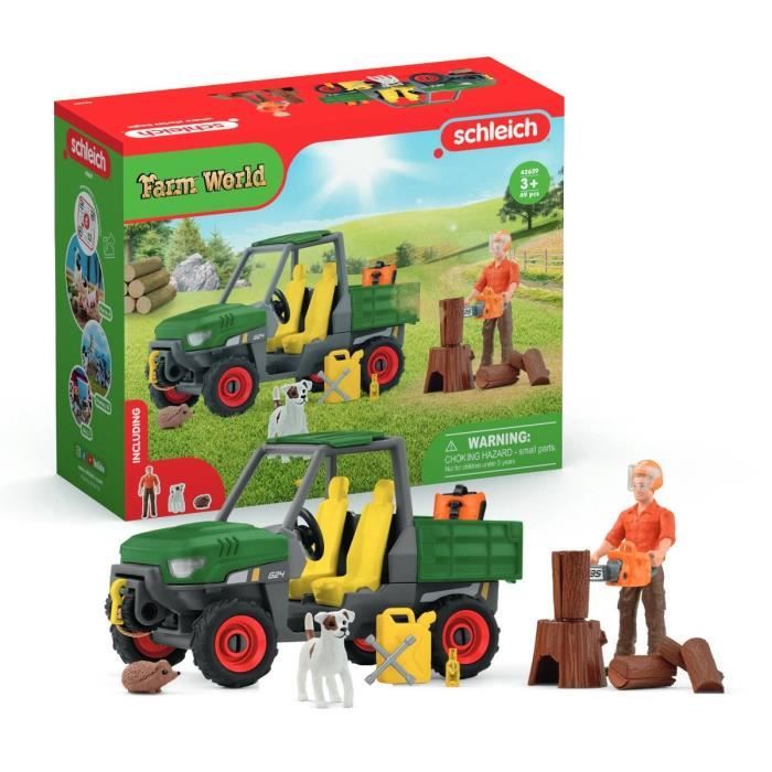 Garde forestier avec véhicule Coffret Schleich 42659 Farm World pour enfant dès - vue 3