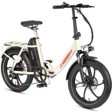 Vélo électrique pliant Maxtron MULE, moteur 250 W, batterie amovible 48 V 20 Ah - Blanc