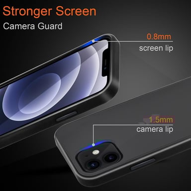 Coque pour Apple iPhone 12 PRO MAX en MAT NOIR Housse de protection Étui hybride avec intérieur en silicone TPU et dos en plastique mat