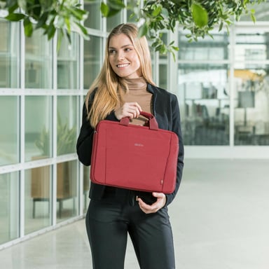 DICOTA Eco Slim Case BASE 35,8 cm (14.1'') Maletín Rojo