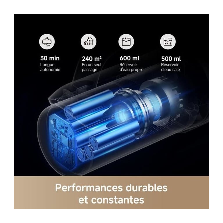 Aspirateur Laveur MOVA K30 – Aspiration 18 kPa, Nettoyage Sec et Humide - vue 4