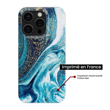 Coque en silicone - Compatible Samsung Galaxy A24 4G - design marbre bleu paillete
