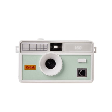 KODAK i60 - Appareil Photo Argentique Réutilisable 35 mm, Objectif 31 mm f/10, Flash Pop-Up Manuel, Compatible ISO 200/400/800, Design Rétro Léger, Viseur Optique - Vert Clair