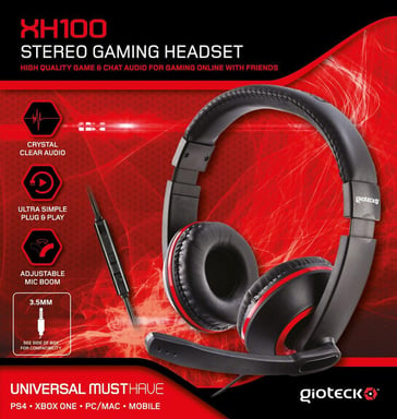 Gioteck XH100 Micro Casque Gaming Stéréo Rouge
