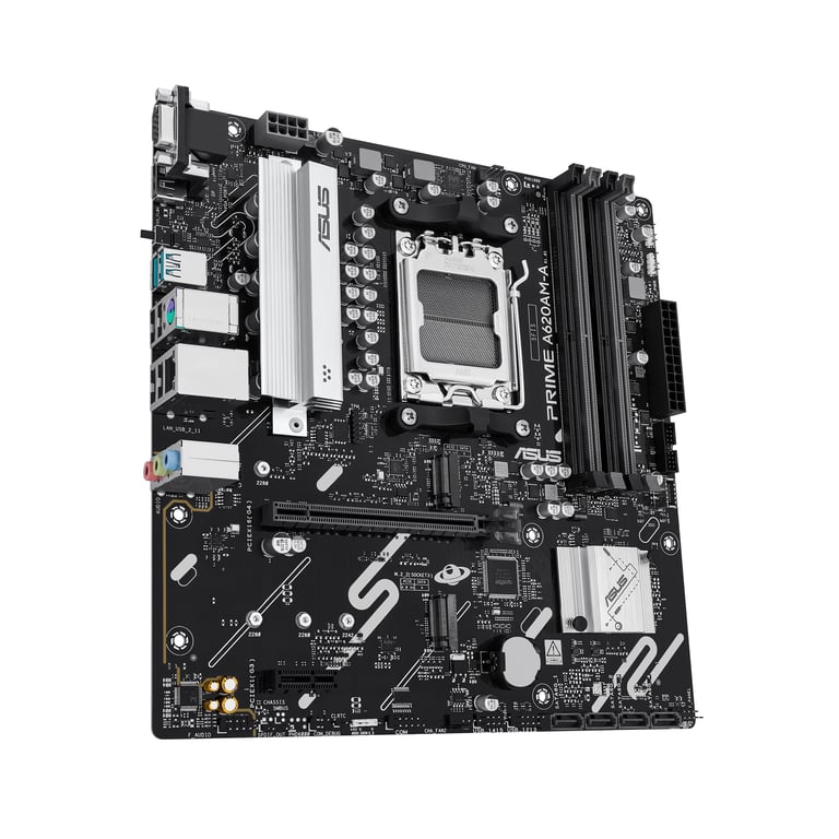 ASUS PRIME A620AM A CSM Carte mère micro ATX Socket AM5 AMD A620A Chipset USB C 3.2 Gen 1 USB 3.2 Gen 1 USB 3.2 Gen 2 Gigabit LAN carte graphique embarquée unité centrale... - vue 4