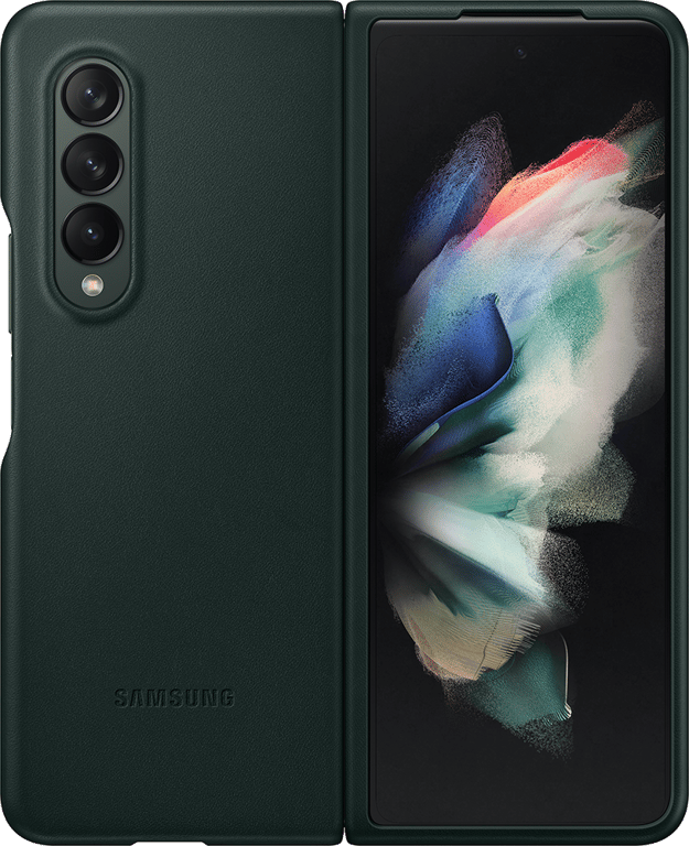 Coque en Cuir pour Samsung G Z Fold 3 Verte Samsung