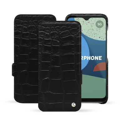 Housse cuir Fairphone 4 -  - Noir - Cuir Abaca