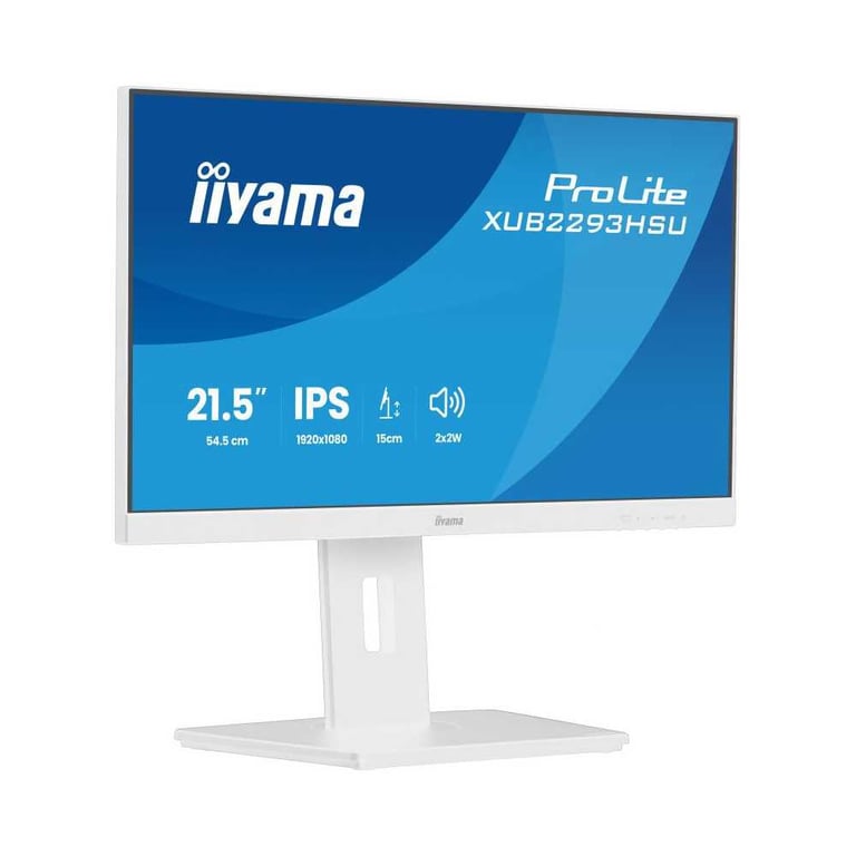 Écran PC Iiyama ProLite XUB2293HSU-W7 21,5  Full HD IPS 100Hz 1ms Haut-parleurs Hub USB Blanc - Neuf