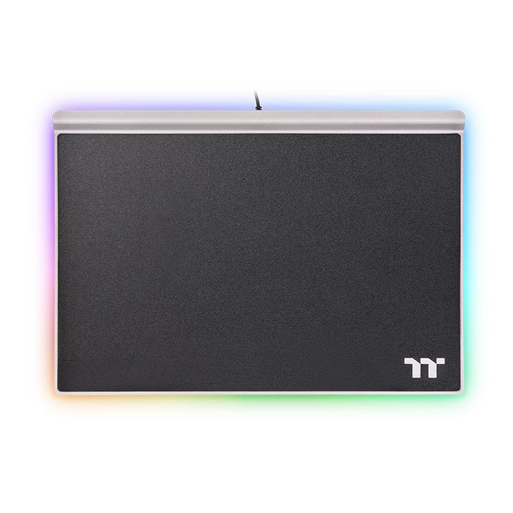 Thermaltake Argent MP1 RGB Tapis de souris de jeu Noir, Titane - Neuf