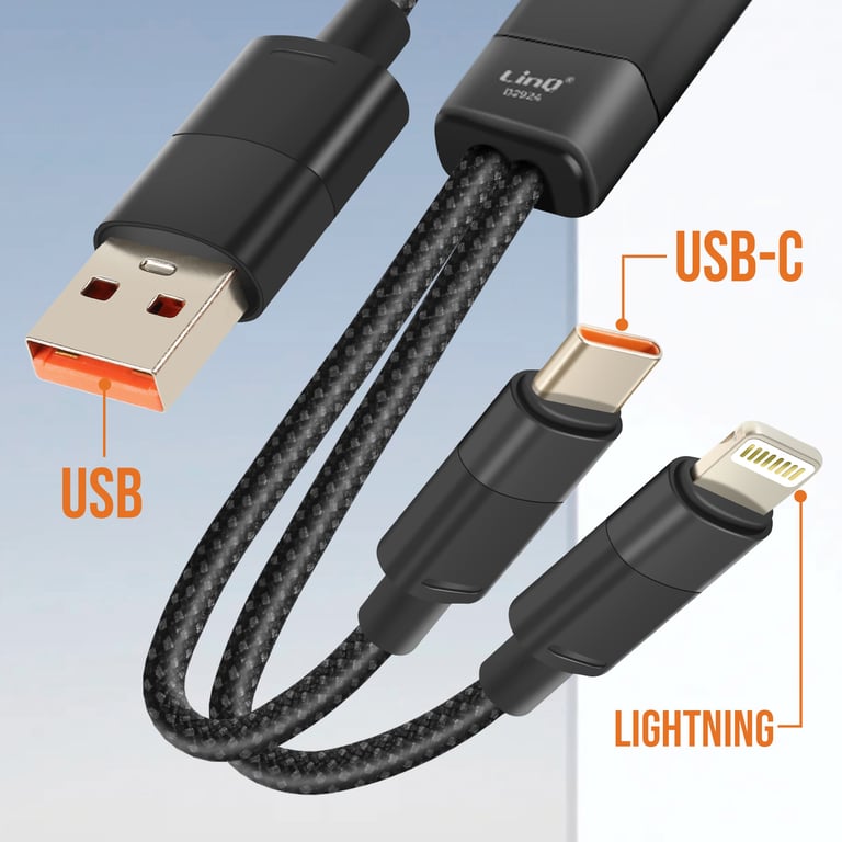 Câble de Charge et Synchronisation USB vers Lightning et USB C Neuf - vue 6