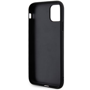 Coque Silicone iPhone 11 Texturé Monogram 3D Ultra Résistant Noir