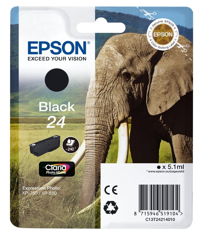 Epson 24 5.1 ml original blister cartouche d'encre pour Expression Photo XP 55 750 760 850 860 950 960 Expression Premium XP 750 850 - vue 2