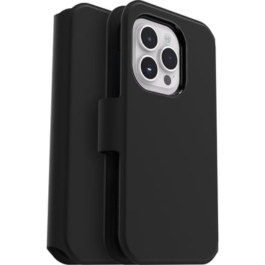 Etui Strada Coque pour iPhone 14 Pro Max, Antichoc, anti-chute, cuir de qualité, 2 porte-cartes, supporte 3 x plus de chutes que la norme militaire - Noir