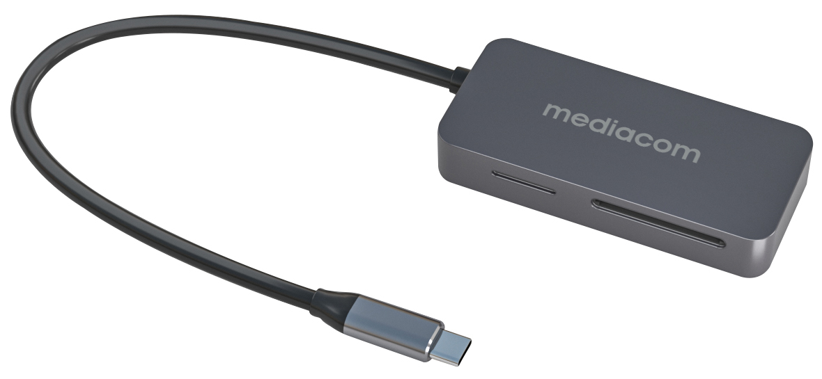 Mediacom MD S405 lecteur de carte mémoire USB 3.2 Gen 1 3.1 Gen 1 Type C Aluminium Neuf