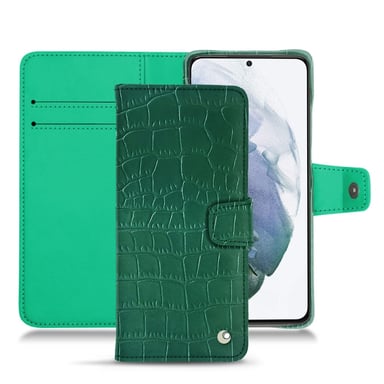 Housse cuir Samsung Galaxy S21+ -  - Vert - Cuir Abaca