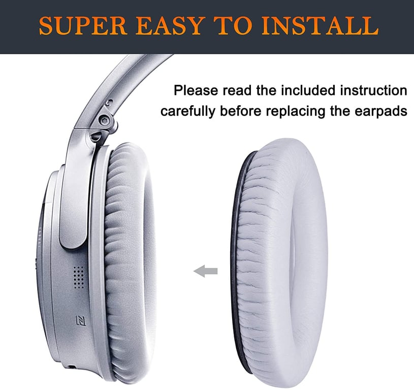 Coussinets pour Bose QC35 I/II, QC25, QC15, QC 2 AE 2, AE 2i, AE 2w, SoundTrue Grey - Neuf