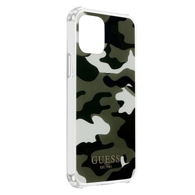 Coque pour iPhone 12 et 12 Pro avec Dragonne Motif Camouflage Vert