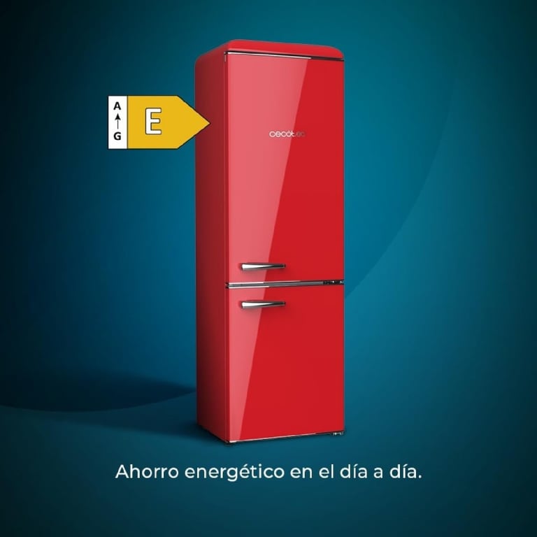CECOTEC 02756 Frigorífico Retro 300L Rojo con Eficiencia Energética y Diseño Elegante