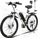 Vélo électrique - HITWAY BK15 - Pneu 26 pouces - Transmission 7 vitesses Batterie Amovible - Blanc
