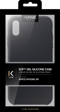 Custodia morbida in silicone gel per Apple iPhone XR, nero satinato