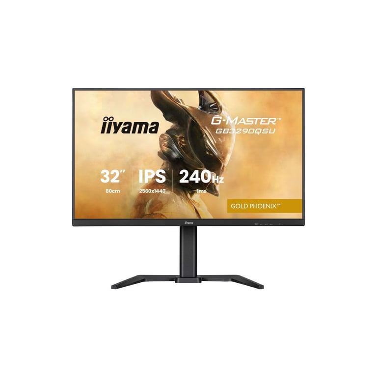 Ecran IIYAMA 31.5  Noir 1ms G-MASTER Gold Phoenix 16:9 IPS 2560x1440 240Hz Displayport 2xHDMI 4xUSB 15cm pied en réglable en hauteur GB3290QSU-B1 - Neuf