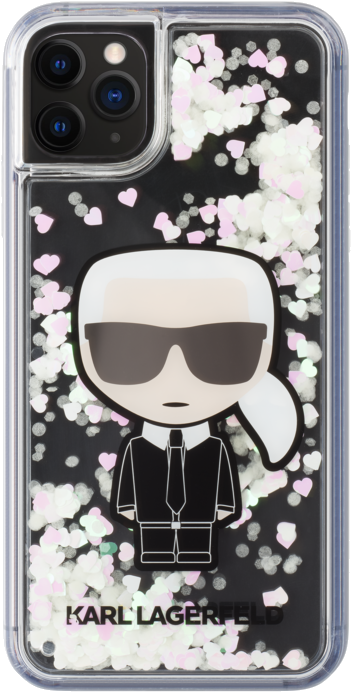 Coque Karl Lagerfeld irisée et scintillante dans le noir pour Apple iPhone 11 Pro Max, Noir