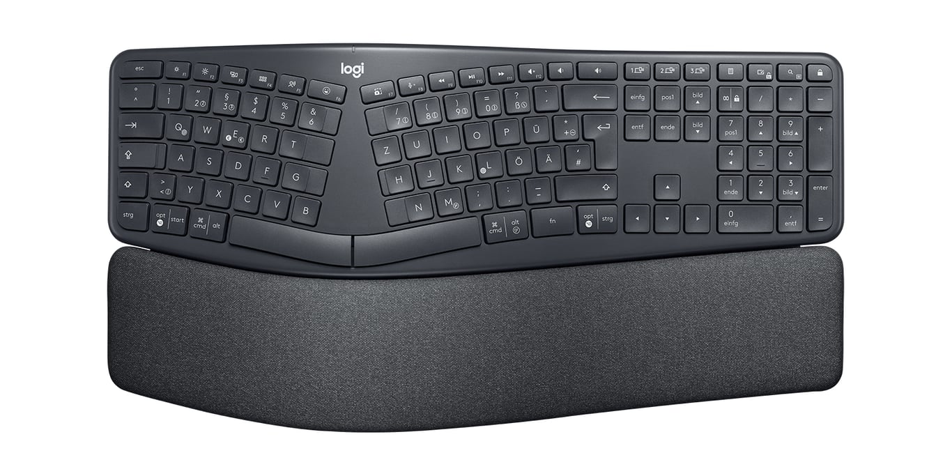 Logitech Ergo Series ERGO K860 for Business Clavier full size sans fil 2.4 GHz Bluetooth 5.0 LE Allemand - vue 4