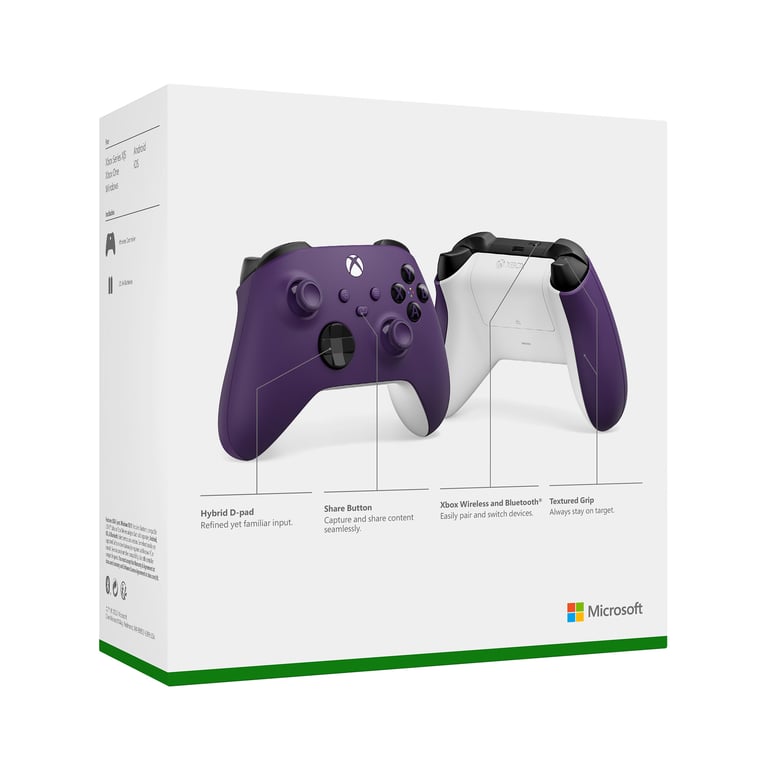 Microsoft QAU-00069 accessoire de jeux vidéo Violet Bluetooth/USB Manette de jeu Analogique/Numérique Android, PC, Xbox Series S, Xbox Series X, iOS - Neuf