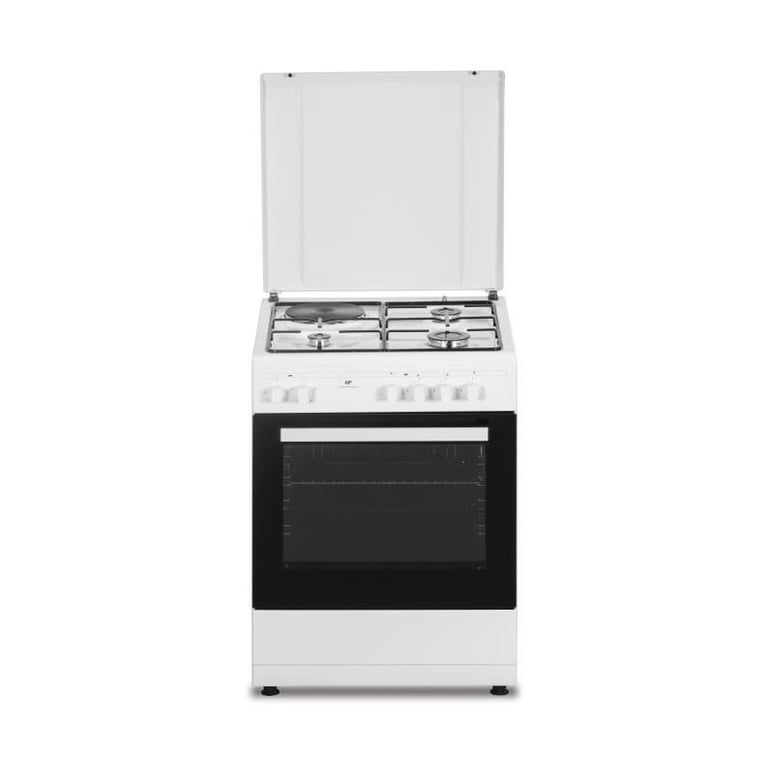 Cuisinière mixte CONTINENTAL EDISON CECM60FCW 3 feux gaz + 1 électrique L59 8 x P61 xH83 cm - vue 3