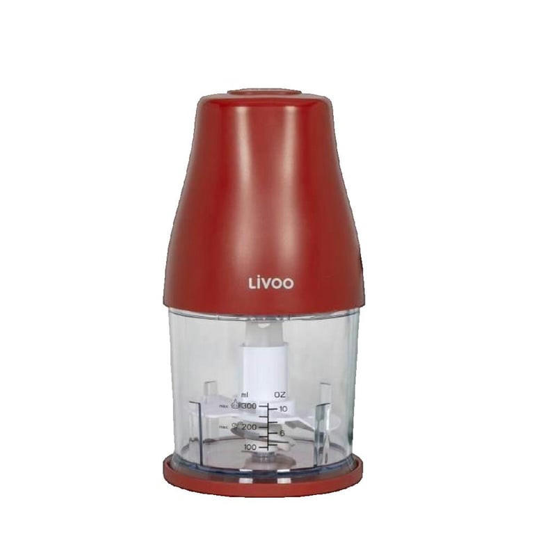 Hachoir LIVOO DOP244R 1 vitesse et turbo Bol gradué 300 ml 2 lames acier inoxydable - vue 3